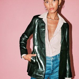 Reformation Veda Bowery Leather Blazer